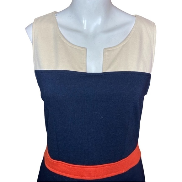41 Hawthorn Colorblock Dress Navy Cream Orange Size M - Picture 4 of 8